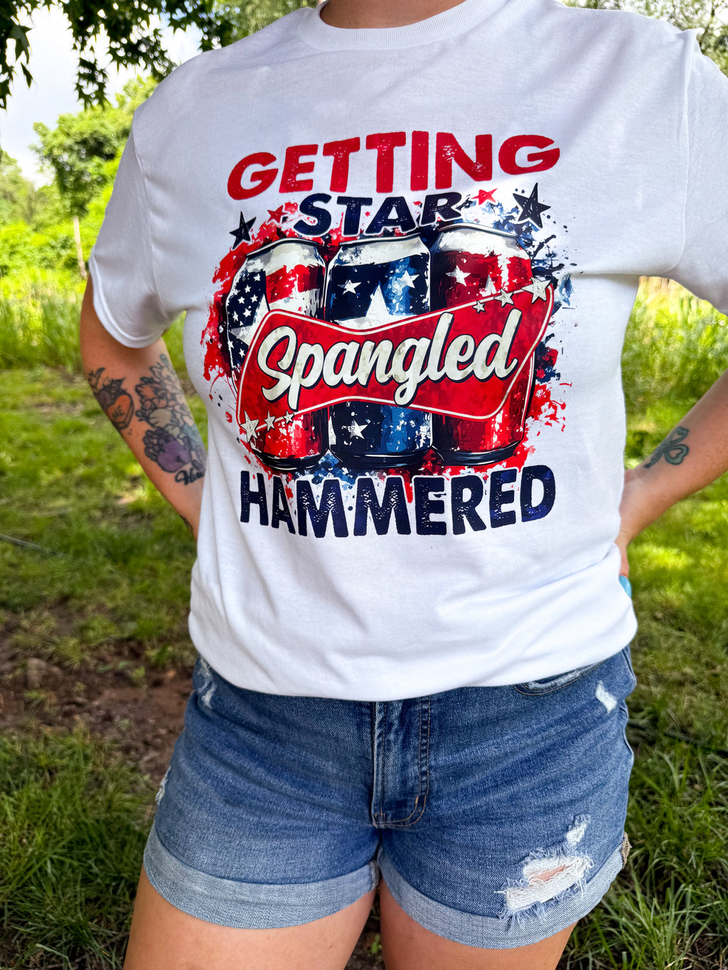 Adult Getting Star Spangled Hammered